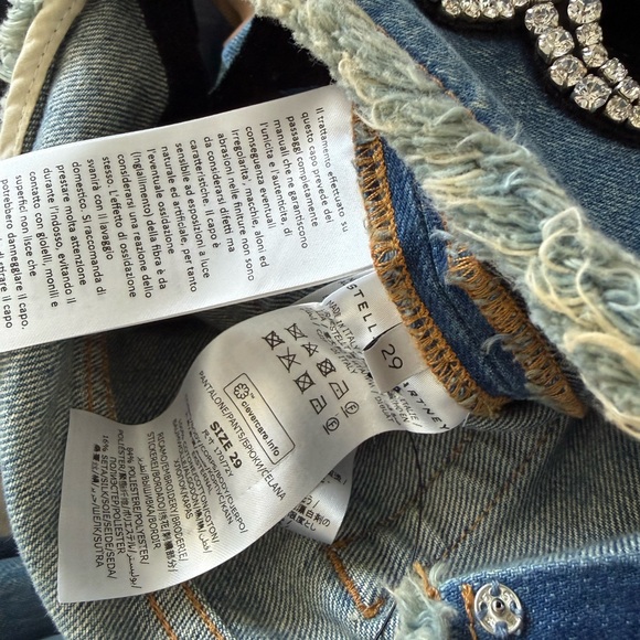 Like new Stella McCartney Diamanté Swirl Mid-Rise Wide Leg Jeans $2,600 29 - Picture 10 of 10